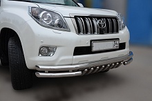Защита переднего бампера тройная с защитой зубья d60/53/42 мм для Toyota Land Cruiser Prado 150 Series