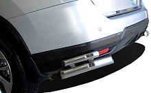 Защита заднего бампера угловая двойная малая d60/42 мм для Nissan X-Trail III