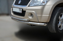 Защита переднего бампера двойная d60/42 мм для Suzuki Grand Vitara III Рестайлинг