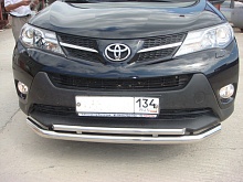 Защита переднего бампера двойная d60/42 мм для Toyota RAV4 IV (XA40)