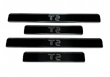 Накладки на пороги нержавеющая сталь под карбон 4шт. для Jetour T2
