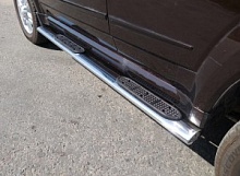 Пороги овальные с накладкой 120х60 мм для Haval H5 I