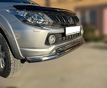 Защита переднего бампера двойная d76/53 мм для Mitsubishi L200 V