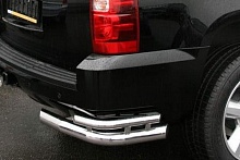 Защита заднего бампера угловая двойная d76/42 мм для Chevrolet Tahoe III