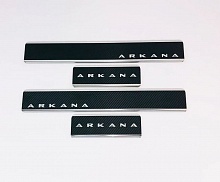 Накладки на пороги нержавеющая сталь под карбон 4шт. для Renault Arkana I
