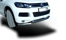 Защита переднего бампера двойная d60/60 мм для Volkswagen Touareg II