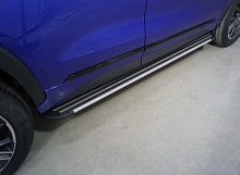Пороги алюминиевые "Slim Line Silver" 1820 мм для EXEED LX I Рестайлинг
