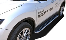 Пороги с накладным листом d53 мм для Nissan X-Trail III