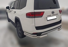 Защита заднего бампера угловая двойная d76/42 мм для Toyota Land Cruiser 300 Series