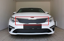 Зимняя заглушка радиатора на стяжке верх для Kia Optima IV Рестайлинг