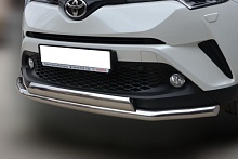 Защита переднего бампера двойная овал d60/75x42 мм для Toyota C-HR I Рестайлинг