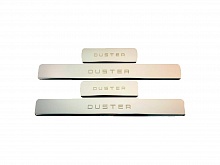 Накладки на пороги из нержавеющей стали 4шт. для Renault Duster I Рестайлинг