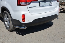Защита заднего бампера угловая d60 мм для Kia Sorento II Рестайлинг