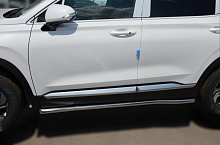 Пороги труба d60 мм для Hyundai Santa Fe IV Рестайлинг