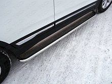 Пороги с площадкой (нерж. лист) 42,4 мм для Chery Tiggo 5 I