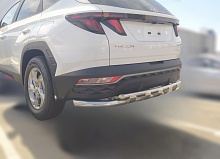 Защита заднего бампера с перемычками d60/42 мм для Hyundai Tucson IV