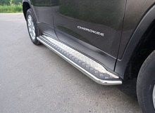 Пороги с площадкой 42,4 мм для Jeep Cherokee V (KL)