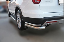 Защита заднего бампера угловая двойная d76/42 мм для Ford Explorer V Рестайлинг 2
