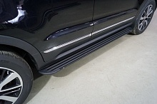 Пороги алюминиевые "Slim Line Black" 1720 мм для Changan CS55 I