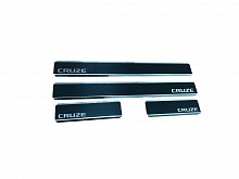 Накладки на пороги нержавеющая сталь под карбон 4шт. для Chevrolet Cruze I Рестайлинг