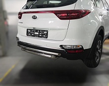 Защита заднего бампера двойная d60/42 мм для Kia Sportage IV Рестайлинг