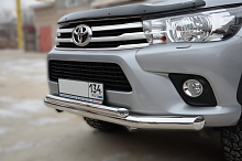 Защита переднего бампера двойная d76/60 мм для Toyota Hilux VIII