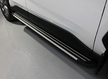 Пороги алюминиевые "Slim Line Silver" 1720 мм для Toyota RAV4 V (XA50)