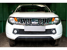 Защитная сетка радиатора черная для Mitsubishi L200 V