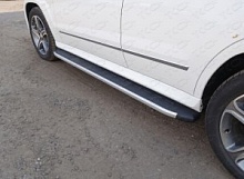 Пороги алюминиевые с пластиковой накладкой 1920 мм для Mercedes-Benz GLK-Класс I (X204) Рестайлинг
