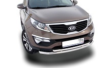 Защита переднего бампера двойная d60/42 мм для Kia Sportage III