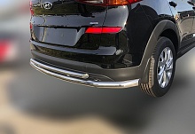 Защита заднего бампера двойная с двумя подгибами d60/42 мм для Hyundai Tucson III Рестайлинг