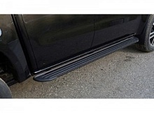 Пороги алюминиевые "Slim Line Black" 1920 мм для JAC T9 I 