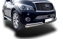 Защита переднего бампера d76 мм для Infiniti QX56 II