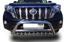 Защита переднего бампера скоба низкая+зубья d76/60/42 мм для Toyota Land Cruiser Prado 150 Series