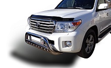 Защита переднего бампера скоба низкая+зубья d76/60/42 мм для Toyota Land Cruiser 200 Series Рестайлинг 1