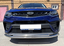 Защита переднего бампера двойная d60/42 мм для Geely Tugella I