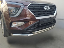 Защита переднего бампера двойная d60/42 мм для Hyundai Creta II