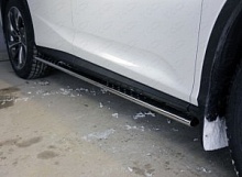 Пороги овальные с проступью 75х42 мм для Lexus RX IV Рестайлинг