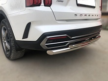 Защита заднего бампера двойная d60/42 мм для Kia Sorento IV