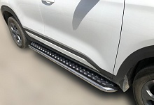 Пороги с накладным листом d53 мм для Kia Seltos I