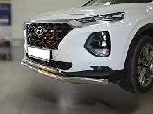 Защита переднего бампера двойная d60/42 мм для Hyundai Santa Fe IV