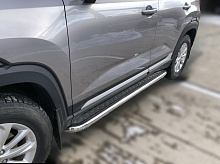 Пороги с накладным листом d53 мм для Changan CS35PLUS I
